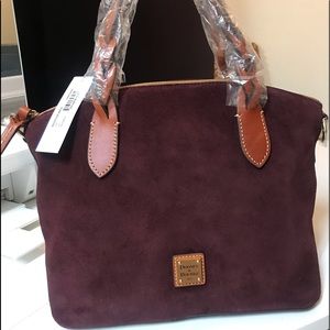 Dooney & Bourke Suede Celeste Satchel New With Tags. Color Wine